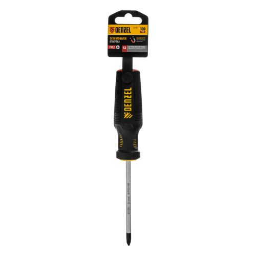 Отвертка, PH2х100 мм, S2, 3к рукоятка Denzel по ценам производителя в Воронеже с доставкой по всей России