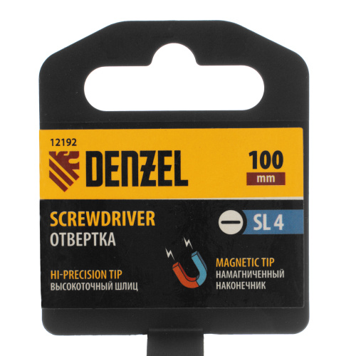 Отвертка SL4х100 мм, CrV, трехкомпонентная рукоятка Denzel по ценам производителя в Воронеже с доставкой по всей России