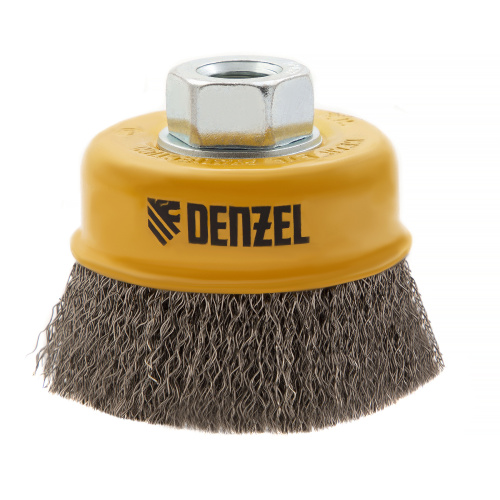 Щетка для УШМ, 75 мм, "Чашка", витая нержавеющая проволока 0.3 мм, М14 Denzel по ценам производителя в Воронеже с доставкой по всей России