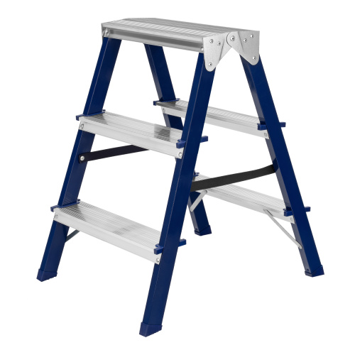 Стремянка двусторонняя 3 ступени, стальная, Сибртех по ценам производителя в Воронеже с доставкой по всей России