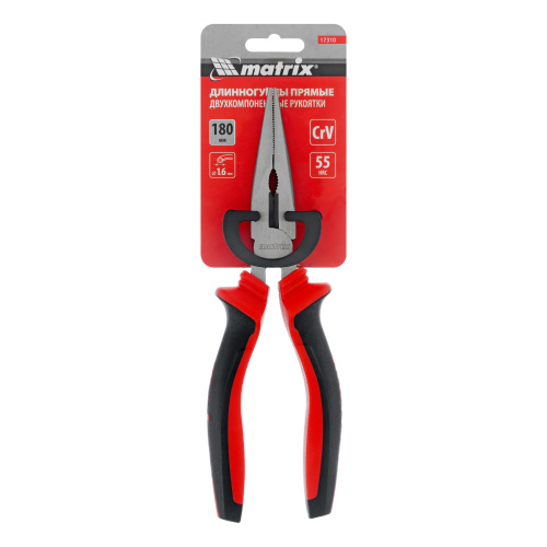 Длинногубцы прямые, 180 мм, хром-ванадий, двухкомпонентные рукоятки Matrix по ценам производителя в Воронеже с доставкой по всей России