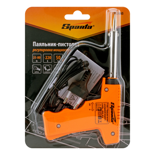 Паяльник-пистолет с регулировкой мощности 25-80 Вт, 220 В Sparta по ценам производителя в Воронеже с доставкой по всей России