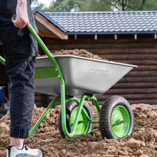 Тачка садовая, 2-х колесная, грузоподъемность 120 кг, объем 65 л Сибртех по ценам производителя в Воронеже с доставкой по всей России