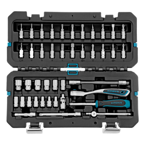 Набор инструментов, 1/4", CrV, 120 зубьев, 42 предмета Gross по ценам производителя в Воронеже с доставкой по всей России