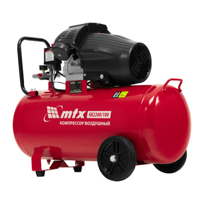 Компрессор воздушный КК-2200/100, 2,2 кВт, 350 л/мин, 100 л, прямой привод, масляный MTX по ценам производителя в Воронеже с доставкой по всей России