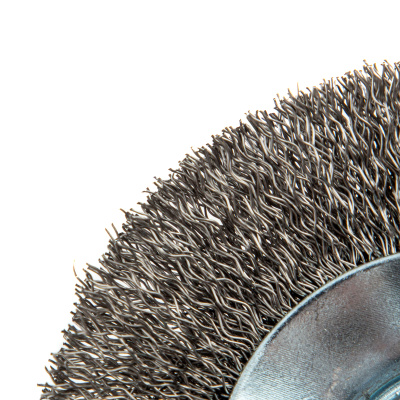 Щетка для УШМ, 100 мм, "Тарелка", витая нержавеющая проволока 0.3 мм, М14 Denzel по ценам производителя в Воронеже с доставкой по всей России
