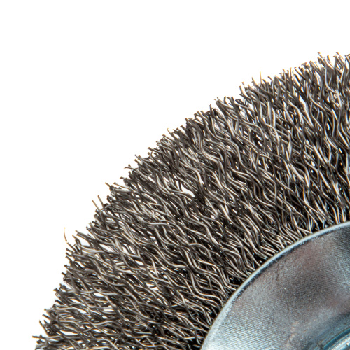 Щетка для УШМ, 100 мм, "Тарелка", витая нержавеющая проволока 0.3 мм, М14 Denzel по ценам производителя в Воронеже с доставкой по всей России