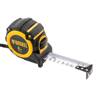 Рулетка 8м х 32мм, автоматич. фиксац., нейлон. покрытие, магнит. зацеп, двухстор. разметка Denzel по ценам производителя в Воронеже с доставкой по всей России
