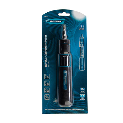 Отвертка реверсивная с револьверным механизмом, 11 шт, сталь S2 Gross по ценам производителя в Воронеже с доставкой по всей России