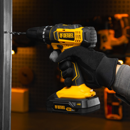 Дрель-шуруповерт аккумуляторная ударная CID-18-02BM, Li-Ion, 18 В, 2 акк. Denzel по ценам производителя в Воронеже с доставкой по всей России