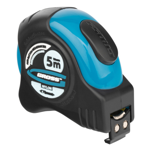 Рулетка "Schlagfest",5 м x 19 мм,магнитный обрезиненный зацеп,двусторонняя шкала,Нейлоновое покрытие,автоматическая фиксация Gross по ценам производителя в Воронеже с доставкой по всей России