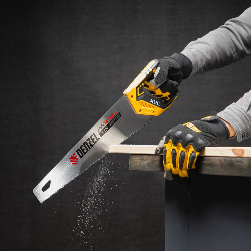 Ножовка по дереву, 400 мм, 9 TPI, зуб 3D, двухкомпонентная рукоятка Denzel по ценам производителя в Воронеже с доставкой по всей России