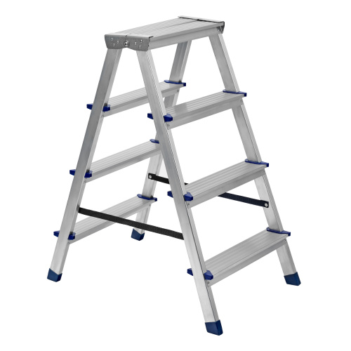 Стремянка двусторонняя 4 ступени, алюминиевая, Сибртех по ценам производителя в Воронеже с доставкой по всей России