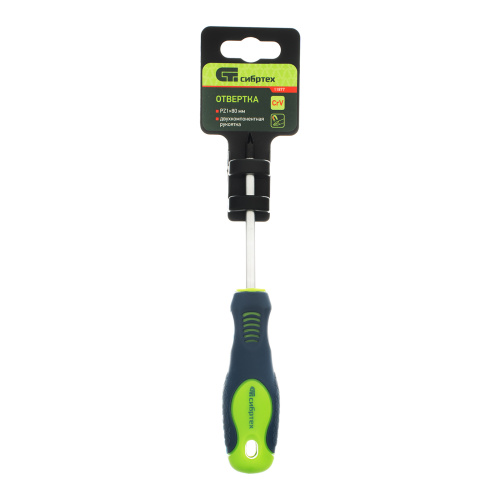 Отвертка, PZ1 х 80 мм, CrV, двухкомпонентная рукоятка Сибртех по ценам производителя в Воронеже с доставкой по всей России