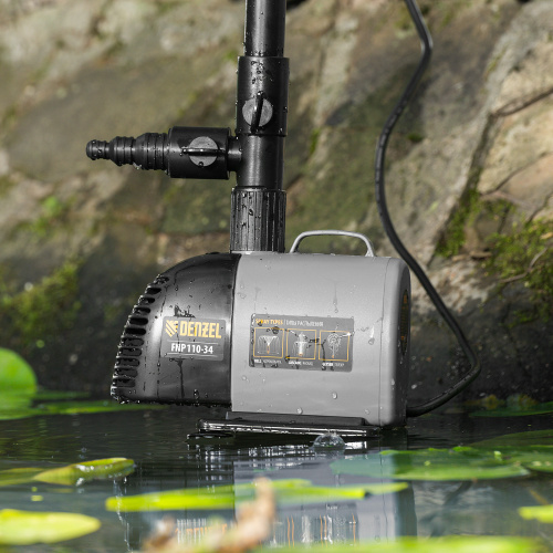 Насос фонтанный FNP110-34, 112 Вт, подъем 3,4 м, 3400 л/ч, колокольчик/каскад/гейзер Denzel по ценам производителя в Воронеже с доставкой по всей России