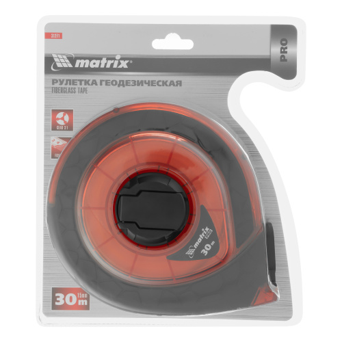 Рулетка геодезическая 30 м х 15 мм, закрытый корпус, фибергласовая лента, двусторонняя шкала, Pro Matrix по ценам производителя в Воронеже с доставкой по всей России