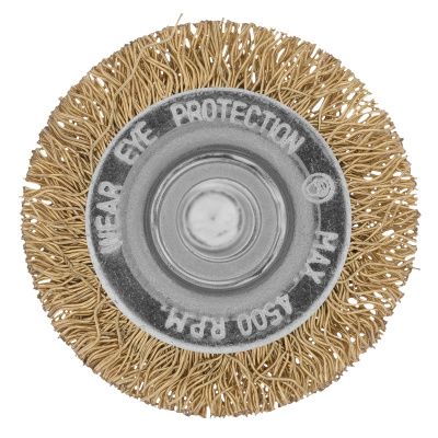 Щетка для дрели, 40 мм, плоская со шпилькой, латунированная витая проволока Matrix по ценам производителя в Воронеже с доставкой по всей России