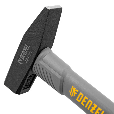 Молоток слесарный, 400 г, кованый, фибергласовая рукоятка c TPR покрытием Denzel по ценам производителя в Воронеже с доставкой по всей России