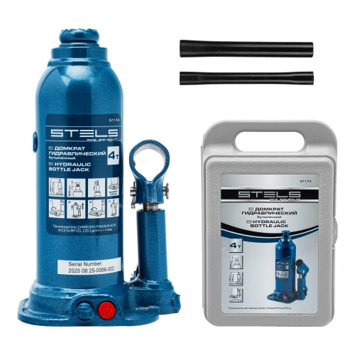 Домкрат гидравлический бутылочный, 4 т, h подъема 188-363 мм, в пластиковом кейсе Stels по ценам производителя в Воронеже с доставкой по всей России