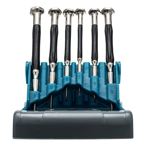 Набор отверток для точной механики, CrMo, металлические обрезиненные рукоятки, 6 шт, бокс трансформер Gross по ценам производителя в Воронеже с доставкой по всей России