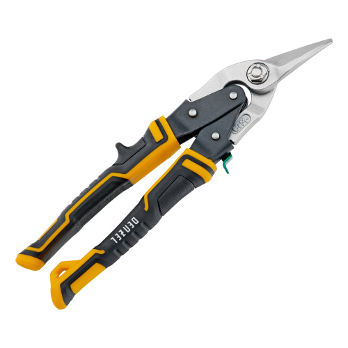 Ножницы по металлу, 270 мм, прямой и правый рез, сталь-СrMo, трехкомпонентные рукоятки Denzel по ценам производителя в Воронеже с доставкой по всей России