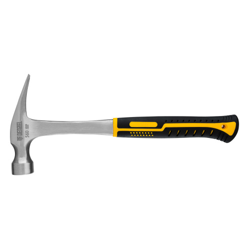 Молоток-гвоздодер 560 г, цельнометаллический, двухкомпонентная рукоятка Denzel по ценам производителя в Воронеже с доставкой по всей России