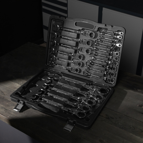 Набор ключей комбинированных, трещоточных шарнирных 22 шт. Matrix по ценам производителя в Воронеже с доставкой по всей России