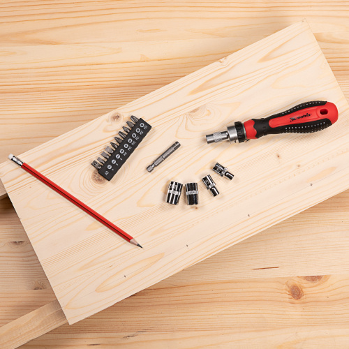 Отвертка реверсивная с набором бит и насадок торцевых, CrV, 1/4, 16 шт Matrix по ценам производителя в Воронеже с доставкой по всей России