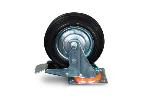 Колесо поворотное резина SCb 80 200 мм с тормозом (N) по ценам производителя в Воронеже с доставкой по всей России