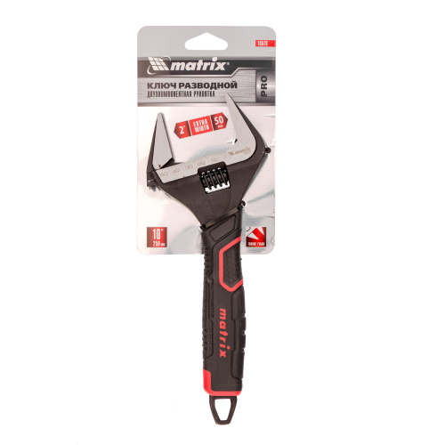 Ключ разводной, тонкие губки, фосфатированный, двухкомпонентная рукоятка, 250 мм, PRO Matrix по ценам производителя в Воронеже с доставкой по всей России