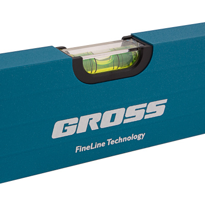 Уровень алюминиевый, 400 мм, усиленный с ударопрочными заглушками, 3 глазка Gross по ценам производителя в Воронеже с доставкой по всей России