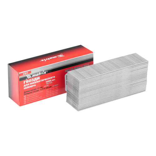 Гвозди для пневматического нейлера, длина 32 мм, ширина 1.25 мм, толщина 1 мм, 5000 шт Matrix по ценам производителя в Воронеже с доставкой по всей России