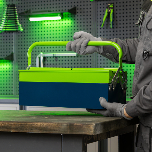 Ящик для инструмента, 430 х 200 х 160 мм, три секции, металлический Сибртех по ценам производителя в Воронеже с доставкой по всей России