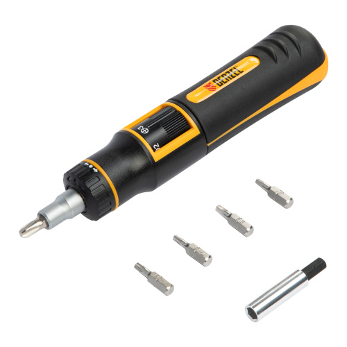 Отвертка реверсивная с револьверным механизмом, 11 шт, сталь S2  Denzel по ценам производителя в Воронеже с доставкой по всей России