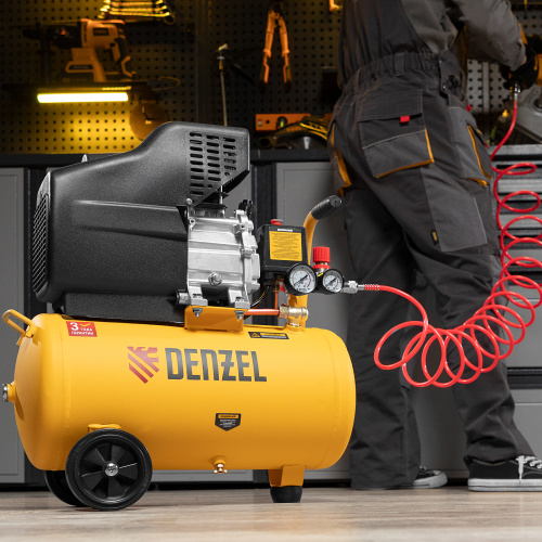 Компрессор воздушный DC1500/24, прямой привод, 1.5 кВт, 24 литра, 220 л/мин Denzel по ценам производителя в Воронеже с доставкой по всей России