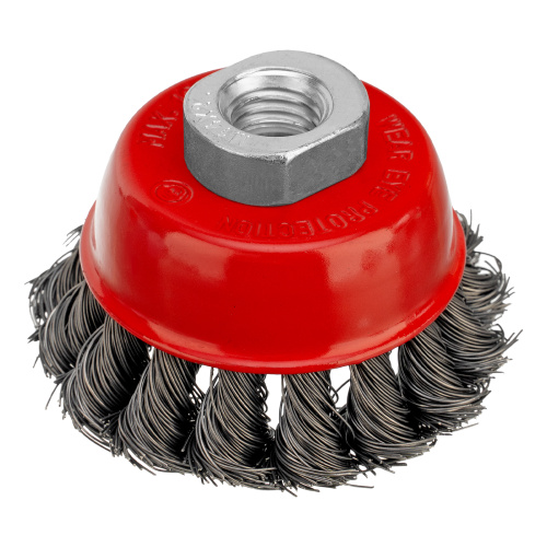 Щетка для УШМ, 65 мм, М14, "чашка", крученая проволока 0.35 мм Matrix по ценам производителя в Воронеже с доставкой по всей России