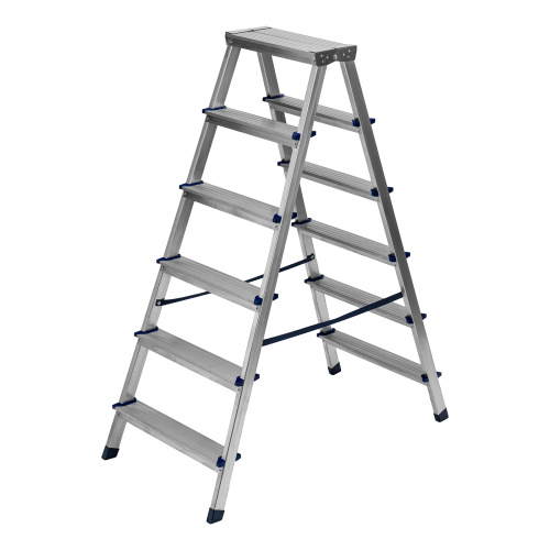 Стремянка двусторонняя 6 ступеней, алюминиевая, Сибртех по ценам производителя в Воронеже с доставкой по всей России