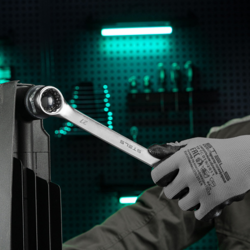 Ключ комбинированный, 27 мм, CrV, матовый хром Stels по ценам производителя в Воронеже с доставкой по всей России