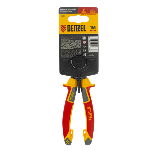Плоскогубцы комбинированные, диэлектрические трехкомпонентные рукоятки до 1000 В, 165 мм Denzel по ценам производителя в Воронеже с доставкой по всей России