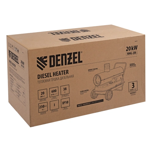 Дизельная тепловая пушка NHG-20i, 20 кВт, 600 м3/ч, непрямой нагрев, цифровой термостат Denzel по ценам производителя в Воронеже с доставкой по всей России