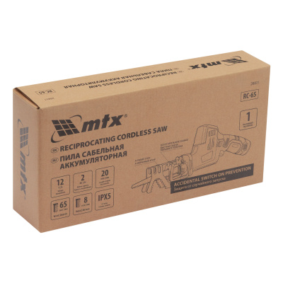 Пила сабельная аккумуляторная RС-65, Li-Ion, 12 В MTX по ценам производителя в Воронеже с доставкой по всей России