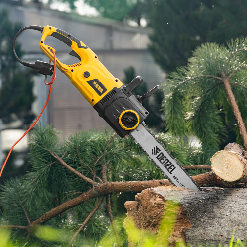 Пила цепная электрическая EDS-2000, 2 кВт,продольная, шина 40 см, шаг 3/8, паз 1.3 мм, 56 звеньев Denzel по ценам производителя в Воронеже с доставкой по всей России