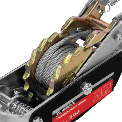 Лебедка рычажная, тяга 2 т, подъем 0.8 т, двойное храповое колесо Matrix по ценам производителя в Воронеже с доставкой по всей России