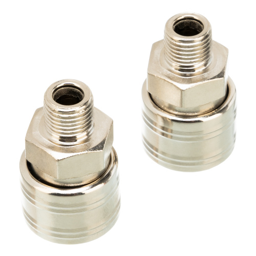 Муфта универсальная быстросъемная ("мама") 1/4, внешняя резьба, 2 шт, Stels по ценам производителя в Воронеже с доставкой по всей России