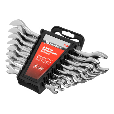 Набор ключей рожковых 8 шт, 6-22мм, CrV, Elliptical, зеркальное хромирование Matrix по ценам производителя в Воронеже с доставкой по всей России