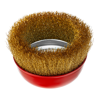 Щетка для УШМ, 125 мм, М14, "чашка", латунированная витая проволока Matrix по ценам производителя в Воронеже с доставкой по всей России