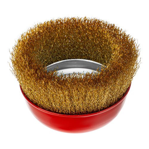 Щетка для УШМ, 125 мм, М14, "чашка", латунированная витая проволока Matrix по ценам производителя в Воронеже с доставкой по всей России