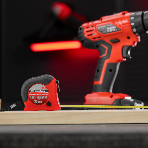 Рулетка Double fixation,3 м х 16 мм,обрезиненный корпус,двойная плавная фиксация Matrix по ценам производителя в Воронеже с доставкой по всей России