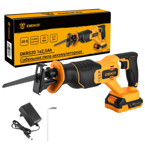 Сабельная пила аккумуляторная DEKO DKRS20, 20В, 1х2,5Ач по ценам производителя в Воронеже с доставкой по всей России