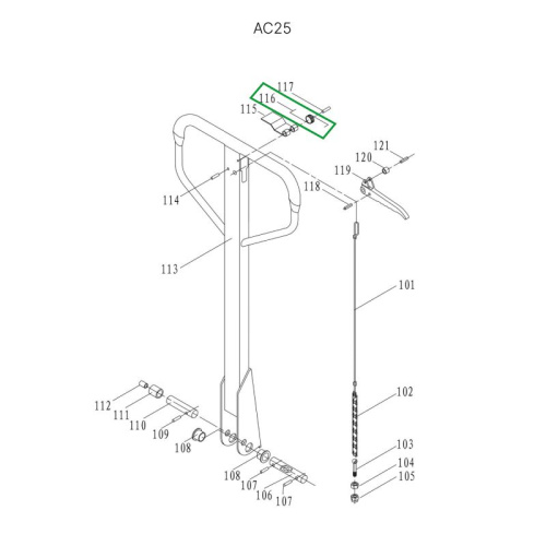 Пружина рычага управления режимом работы для гидравлических тележек DF25 по ценам производителя в Воронеже с доставкой по всей России